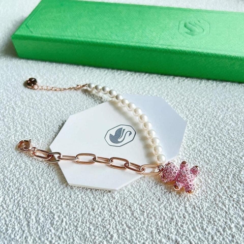 SWAROVSKI Teddy bracelet (Bear, Pink, Rose gold-tone plated) - Vòng/lắc tay SWAROVSKI - JEWELRY