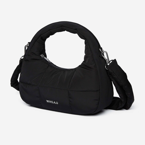 TÚI WHOAU PADDED HOBO BLACK BAG - TÚI XÁCH PHAO MÀU ĐEN