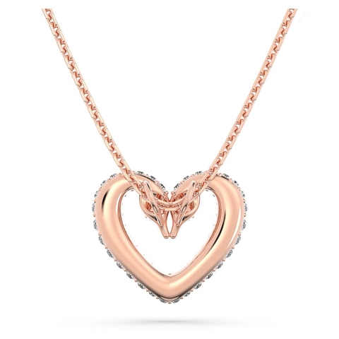 SWAROVSKI Una pendant (Heart, Medium, White, Rose gold-tone plated) - Dây cổ, dây chuyền hình tim - SWAROVSKI - JEWELRY NECKLACE