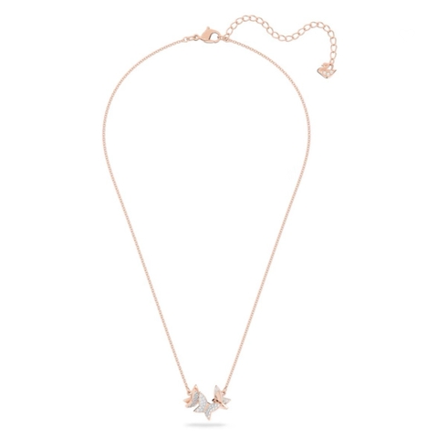 SWAROVSKI Lilia necklace (Butterfly, White, Rose gold-tone plated) - Dây cổ, dây chuyền hoạ tiết bướm - JEWELRY NECKLACE