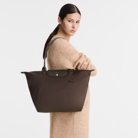 CHÍNH HÃNG - LARGE SIZE - TÚI LONGCHAMP LE PLIAGE GREEN L TOTE BAG - MOCHA/MOKA - Túi xách màu nâu đất, nâu sẫm