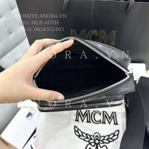 MCM CROSS BLACK BAG TÚI ĐEO CHÉO HAI NGĂN ĐEN