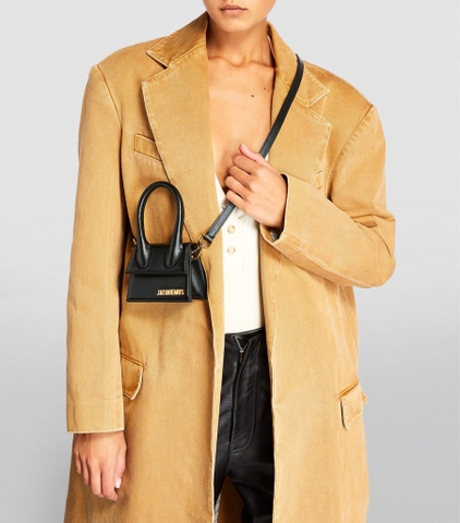 Túi JACQUEMUS Mini Leather Le Chiquito Black (size 12cm)