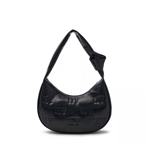 MLB Classic Monogram Crack Embo Hobo Bag Newyork NY BLACK - Túi xách, đeo vai màu đen
