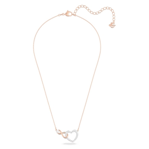 SWAROVSKI Hyperbola necklace (Infinity and heart, White, Mixed metal finish) - Dây cổ, dây chuyền, hình tim vô cực vĩnh cửu - JEWELRY NECKLACE