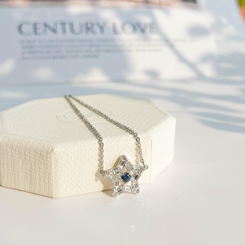 SWAROVSKI Stella pendant (Mixed cuts, Star, Blue, Rhodium plated) - Dây cổ, dây chuyền ngôi sao - SWAROVSKI - JEWELRY NECKLACE