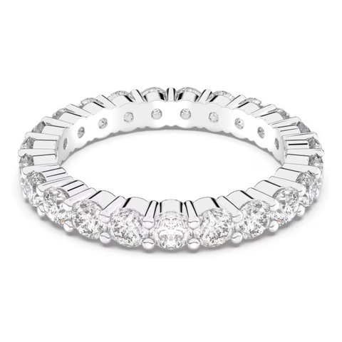SWAROVSKI Matrix Vittore ring (Round cut, White, Rhodium plated) - RINGS - Nhẫn tròn, pha lê trắng - JEWELRY