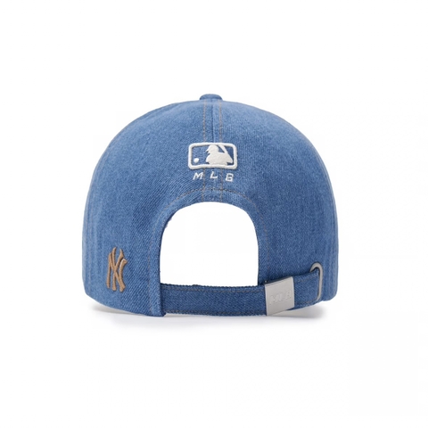 Mũ MLB Diamond Monogram Jacquard Denim Mix Match Unstructured Ball Cap New York Yankees Denim blue - brown - Mũ lưỡi trai, nón kết màu xanh, nâu