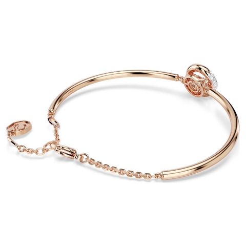 CHÍNH HÃNG - SWAROVSKI Dextera bangle (Round cut, White, Rose gold-tone plated) - Vòng, lắc tay, pha lê trắng - JEWELRY BRACELET