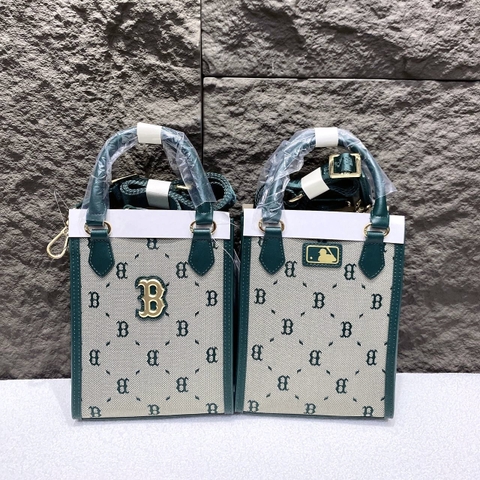 Túi MLB Monogram Tote mini crossbody Bag Green/Black/Pink - Túi đeo chéo màu xanh lá/đen/hồng