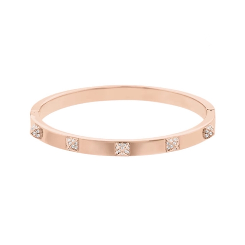SWAROVSKI Dextera bangle (White, Rose gold-tone finish) - Vòng, lắc tay cứng màu vàng hồng - JEWELRY BRACELET