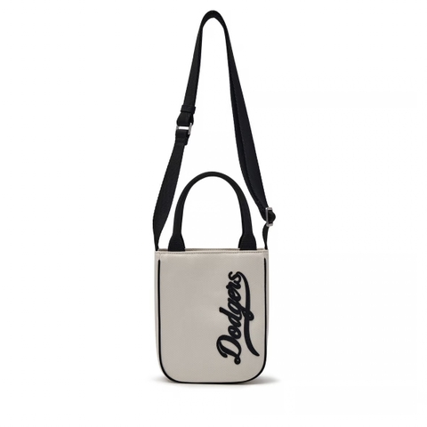 Túi MLB Varsity Cursive Denim Mini Cross Bag LA Dodgers White - Túi đeo chéo màu trắng, có quai xách