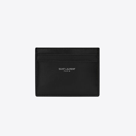 VÍ YSL GIỮ THẺ - CREDIT - HOLDER CARD BLACK (da sần)