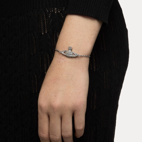 VIVIENNE WESTWOOD Mini Bas Relief Chain Bracelet - Vòng/lắc tay hình quả cầu, phối đá CZ - JEWELRY BRACELETS