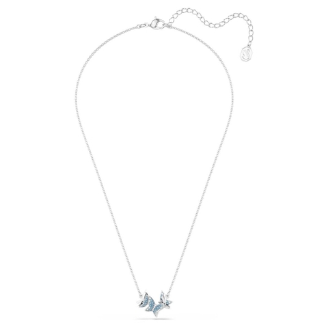 CHÍNH HÃNG - SWAROVSKI Idyllia Lilia necklace (Butterfly, Blue, Rhodium plated) - Dây cổ, chuyền hình bướm, pha lê trắng/xanh - JEWELRY NECKLACE