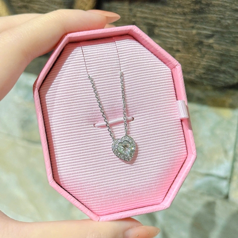 CHÍNH HÃNG - SWAROVSKI x Ariana Grande pendant (Mixed cuts, Heart, White, Rhodium plated) - Dây cổ, chuyền, pha lê trắng, trái tim - JEWELRY NECKLACE
