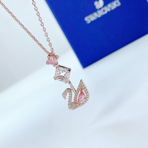 SWAROVSKI Dazzling Swan Y necklace (Swan, Pink, Rose gold-tone plated) - Dây cổ, dây chuyền SWAROVSKI - JEWELRY NECKLACE