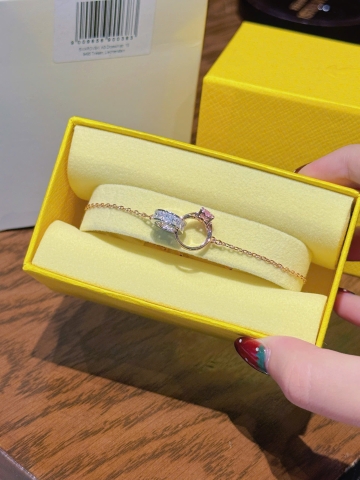 CHÍNH HÃNG - SWAROVSKI Connexus bracelet (Mixed cuts, Heart, Pink, Mixed metal finish) - Vòng, lắc tay, trái tim hồng nhẫn, mạ tone gold - JEWELRY BRACELET