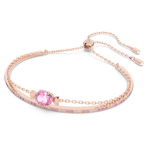 SWAROVSKI Gema 520 bangle (Candy, Pink, Rose gold-tone plated) - Vòng/lắc tay pha lê, kẹo hồng - JEWELRY BRACELET