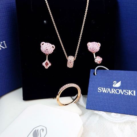 SWAROVSKI Stone ring (Pink, Rose gold-tone plated) - RINGS - Nhẫn kiểu đá pha lê hồng - SWAROVSKI JEWELRY