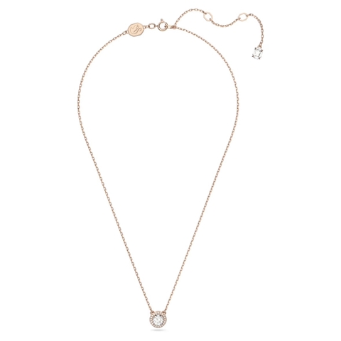 SWAROVSKI Una Angelic pendant (Round cut, Pavé, White, Rose gold-tone) - Dây cổ, dây chuyền, pha lê trắng - JEWELRY NECKLACE