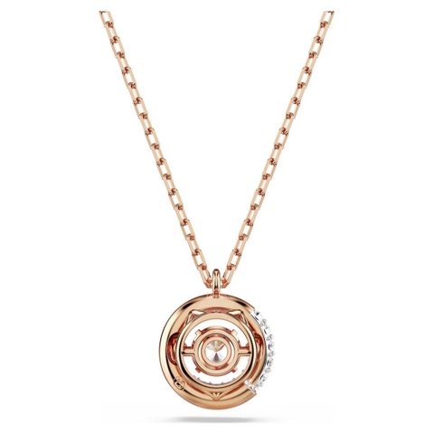 CHÍNH HÃNG - SWAROVSKI Dextera pendant (Round cut, White, Rose gold-tone plated) - Dây cổ, chuyền, pha lê trắng - JEWELRY NECKLACE