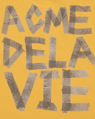 ÁO ADLV TAPE TYPOGRAPHIC YELLOW T-SHIRT - ÁO THUN CỔ TRÒN TAY LỠ MÀU VÀNG