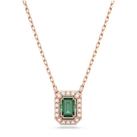 SWAROVSKI Millenia necklace (Octagon cut, Green, Rose gold-tone plated - Dây cổ, dây chuyền đá pha lê xanh chuyển động - SWAROVSKI - JEWELRY NECKLACE