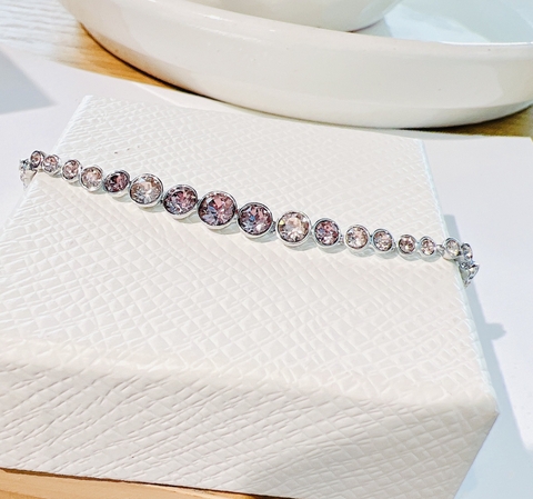 SWAROVSKI Emily bracelet (Mixed round cuts, Pink, Rose gold-tone plated) - Vòng/lắc tay pha lê hồng - SWAROVSKI - JEWELRY