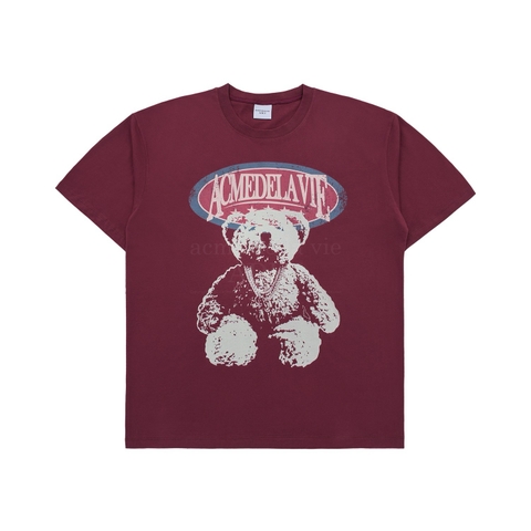 ÁO ADLV VINTAGE OVERLAB BEAR ĐỎ RƯỢU RED WINE T-SHIRT
