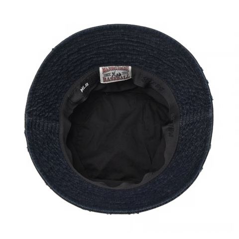 Mũ MLB Basic Coopers Denim Bucket Hat New York Yankees Dark Blue - Mũ vành tròn màu xanh đậm