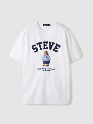 ÁO WHOAU STEVE BEAR T-SHIRT TEE WHITE