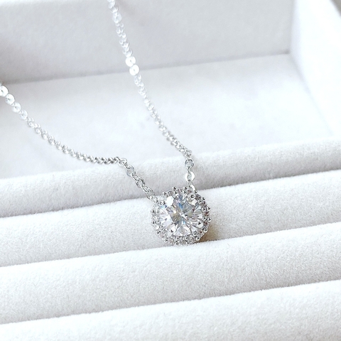 SWAROVSKI Angelic pendant (Round cut, White, Rhodium plated) - Dây cổ, dây chuyền đá tròn - SWAROVSKI - JEWELRY NECKLACE