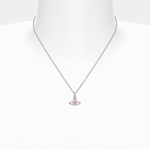 CHÍNH HÃNG - VIVIENNE WESTWOOD Reina Pendant Necklace - Dây cổ/chuyền, đá pha lê màu hồng nhạt - Jewelry