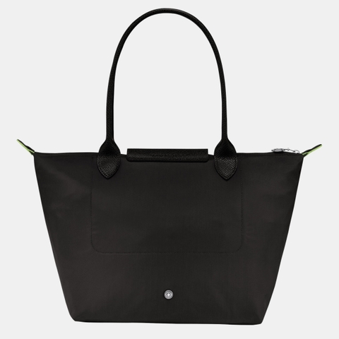 MEDIUM SIZE - TÚI LONGCHAMP LE PLIAGE NOIR GREEN M TOTE BAG - BLACK - Túi xách màu đen, quai nắp đen