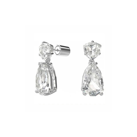 SWAROVSKI Mesmera drop earrings (White, Rhodium plated) - Khuyên tai, đính pha lê trắng - JEWERY