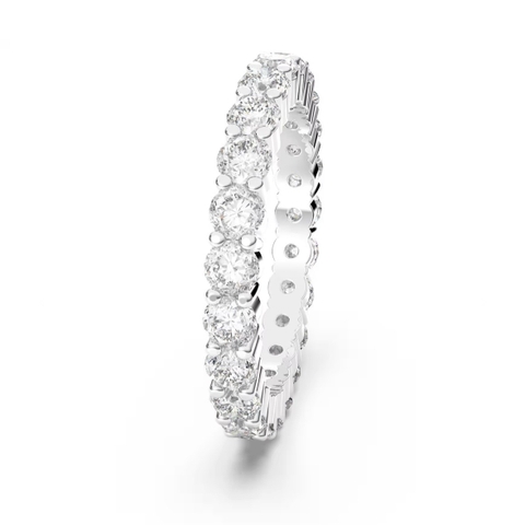 SWAROVSKI Matrix Vittore ring (Round cut, White, Rhodium plated) - RINGS - Nhẫn tròn, pha lê trắng - JEWELRY