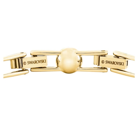 SWAROVSKI Una Angelic Tennis bracelet (Round cut, Pavé, Medium, White, Gold-tone plated) - Vòng/lắc tay pha lê trắng, dây vàng - JEWELRY