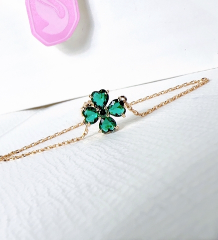 SWAROVSKI Idyllia bracelet (Mixed cuts, Clover, Green, Gold-tone plated) - Vòng/lắc tay Cỏ Bốn Lá - SWAROVSKI - JEWELRY