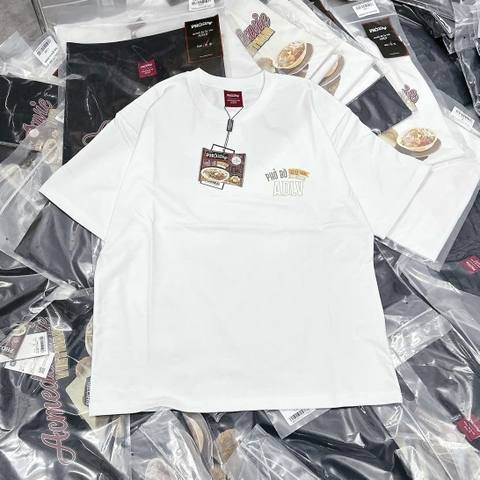 (PHỞ STORY x ADLV) ÁO THUN ADLV ROAD SIGN BEAR WHITE T-SHIRT