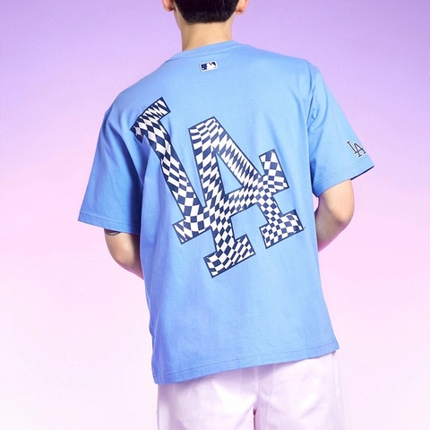 Áo Phông MLB Checkerboard Clipping Logo LA Tshirt