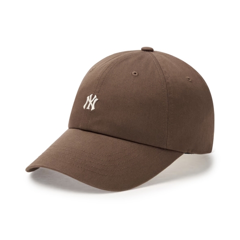 MLB Nano Logo Unstructured Ball Cap NY NEWYORK Brown - Mũ lưỡi trai, nón kết màu nâu chữ NY