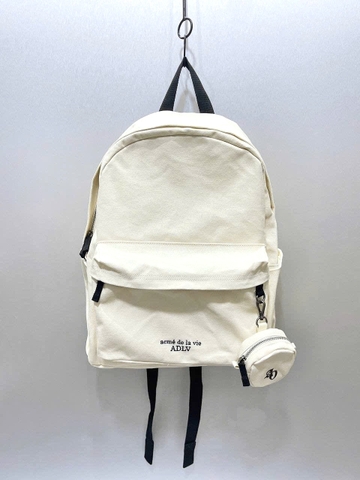 ADLV BASIC LOGO SIMPLE COTTON BACKPACK Cream - Cặp, Balo màu trắng kem