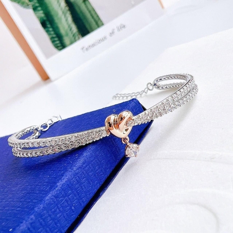 SWAROVSKI Lifelong Heart bangle (Heart, White, Mixed metal finish) - Vòng/lắc tay HÌNH TIM PHỐI ĐÁ - SWAROVSKI - JEWELRY