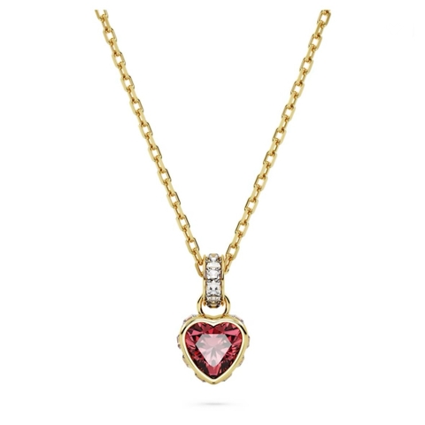 SWAROVSKI Stilla pendant (Heart, Red, Gold-tone plated) - Dây cổ, dây chuyền hình tim màu đỏ hồng - SWAROVSKI - JEWELRY NECKLACE