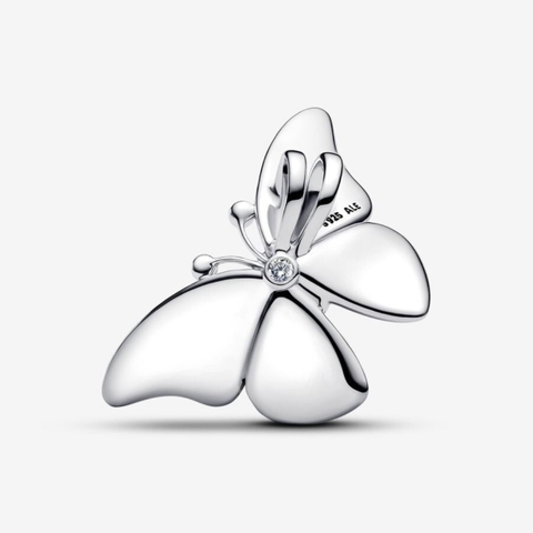PANDORA Oversized Butterfly Charm  (Silver Sterling, Zircona) - Hạt treo trang trí vòng tay / mặt dây chuyền, hình bướm xanh, size to, bạc 925 - JEWELRY