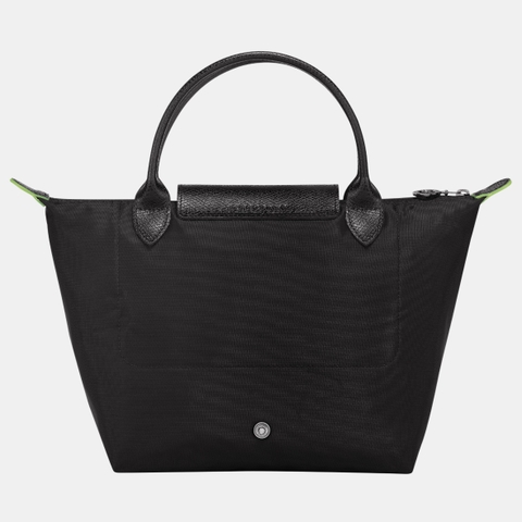 SMALL SIZE - TÚI LONGCHAMP LE PLIAGE NOIR GREEN S HAND BAG - BLACK - Túi xách màu đen, quai nắp đen