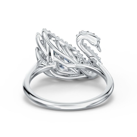 SWAROVSKI Dancing Swan ring (Round cut, White, Rhodium plated) - RINGS - Nhẫn thiên nga, pha lê trắng - JEWELRY