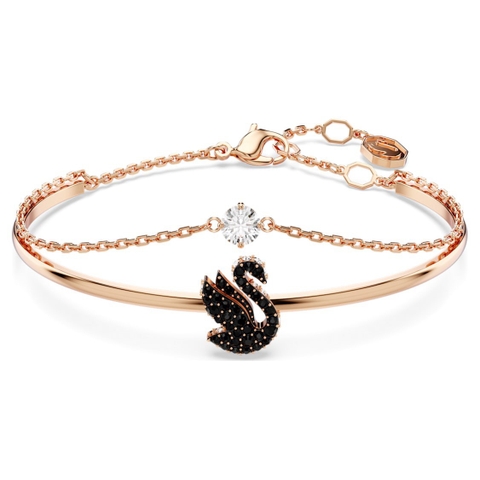 SWAROVSKI Swarovski Swan bangle (Swan, Black, Rose gold-tone plated) - Vòng/lắc tay thiên nga đen - SWAROVSKI - JEWELRY