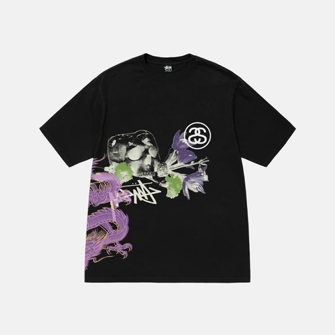 ÁO STUSSY STRIKE PIGMENT DYED BLACK T-SHIRT